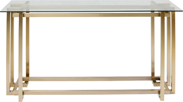CLARA GOLD - Rectangular Glass and Stainless Steel console table by KARE Design - view 3